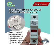 Bộ đế cầu chì sứ có đèn gồm đế và ruột cầu chì sứ 2A ~ 32A (combo 12 cái)