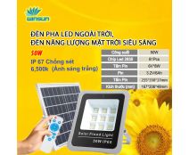 Đèn pha led ngoài trời, Đèn năng lượng mặt trời siêu sáng 50W