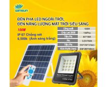 Đèn pha led ngoài trời, Đèn năng lượng mặt trời siêu sáng 100W