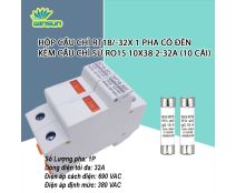 Hộp cầu chì RT18-32X 1 Pha có đèn kèm cầu chì sứ RO15 10x38 2-32A (combo 10 cái)