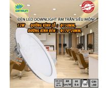 Đèn Led downlight âm trần siêu mỏng 12W